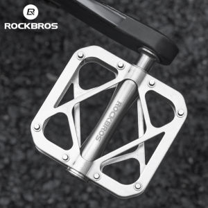 ROCKBROS Titanium Alloy Pedal 3 Bearings Smooth MTB Road Bike Cycling Pedal Stainless Anti-slip Nails Waterproof Durable Foot Pedal Riding Equipment