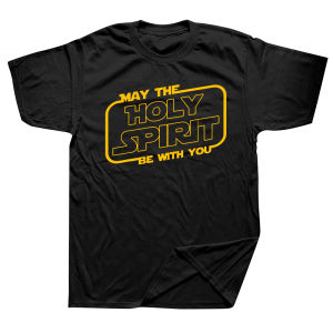Novelty Awesome May the Holy Spirit Be With You T Shirt Christian Bible Cotton Short Sleeve Gifts Summer Style T-shirt