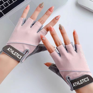Sarung Tangan Motor Mobil Cewek Sarung Tangan Wanita Sarung Tangan Olahraga Sepeda Gym Anti Slip Tahan Laras Half Finger Gloves