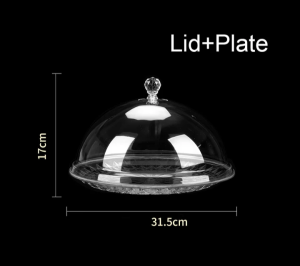 Tempat Kue Buah Cup Cake Stand With Cover Food Grade Acrylic Transparent Round Cake Fruit Plate