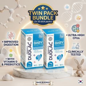 DUOLAC Baby Probiotics (30 Sticks) Infant Gut Health & Digestion Vitamin A & D For 3 Months+