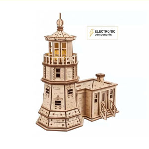 Ugears Split Rock Lighthouse 3D Mechanical Model Wooden Puzzle DIY Kits for Adult Kids Birthday Present Toys Christmas Xmas Gift