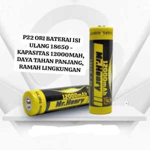 P22 SATUAN BATERAI ISI ULANG 18650 KAPASITAS 12000 MAH DAYA TAHAN PANJANG LITHIUM 3.7 V VOLT N