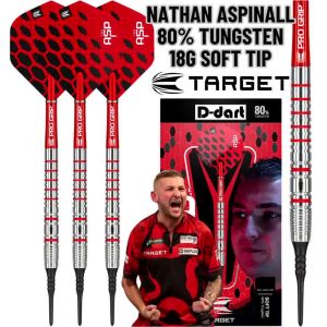 TARGET SOFT TIP DARTS - 18G NATHAN ASPINALL 80% TUNGSTEN DART SET ORIGINAL ELECTRONIC DART (ARROW DART LEMBUT)