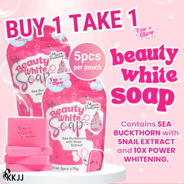 [BUY 1 TAKE 1] You Glow Babe Beauty White Soap 5pcs Per Pack 70g 10x Whitening Micro Peeling
