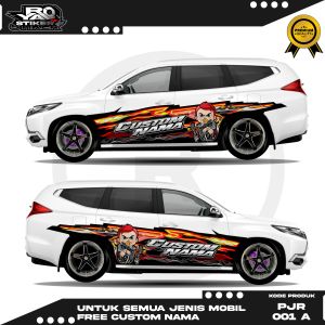 PJR 001-STIKER DECAL MOBIL KIJANG ERTIGA PANTHER BRIO JAZZ PAJERO GRATIS CUSTOM NAMA