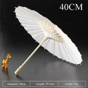 【4 Size】60/84cm Wedding paper umbrellas Wooden handle White DIY Chinese Paper umbrella For Baby Shower Party Wedding Photography Props