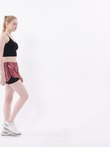 Fashion New Sports Shorts Digital Print Elastic Waistband Training Running Leggings Back waist zipper F3033