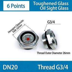 WAPKTY 1Pcs G1 G1-1/4 G1-1/2 BSP NPT Cửa sổ quan sát dầu Chủ đề nam G1/4 G3/8 G1/2 G3/4 Kính quan sát mức dầu  Kính cường lực Phụ tùng máy nén khí cho máy nén khí