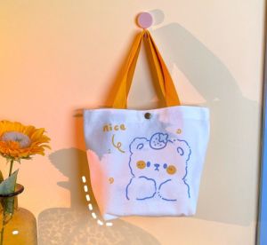 กระเป๋าผ้าสไตล์เกาหลี กระเป๋าผ้าน่ารัก กระเป๋าผ้าผู้หญิง กระเป๋าผ้าแคนวาส  สำหรับใส่ของ #totebag S01-B002