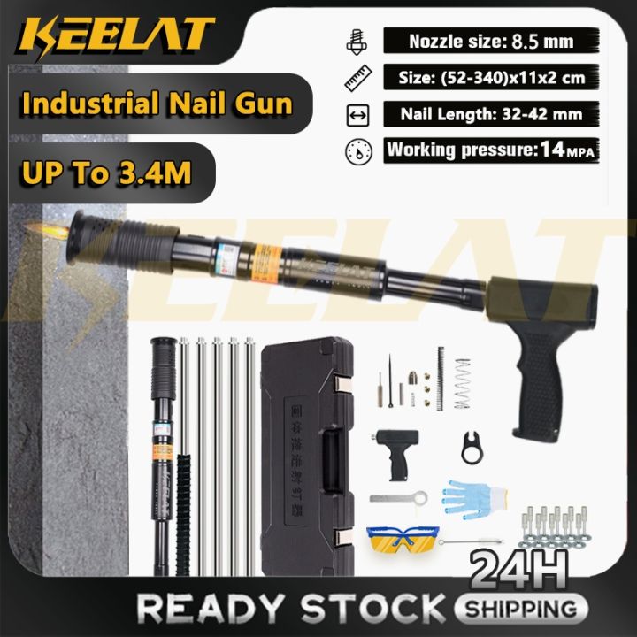 KEELAT Manual Steel Nails Gun Tufting Gun Rivet Tool Concrete Wall Fastening Pipe Clamp Round
