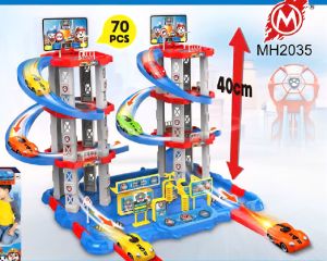 Đồ Chơi Lắp Ráp Mô Hinh Bãi Xe Cầu Truợt 3 Tầng đội chó cứu hộ Hãng DIY