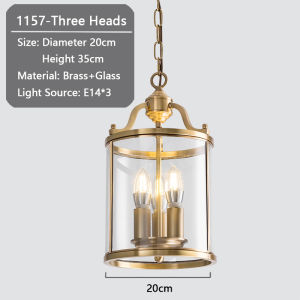 TOMAX 44CM Brass Birdcage Chandelier - Glass Cylinder Pendant Light for Entrance Staircase Restaurant & Bar Warm Lighting 1 Year Warranty