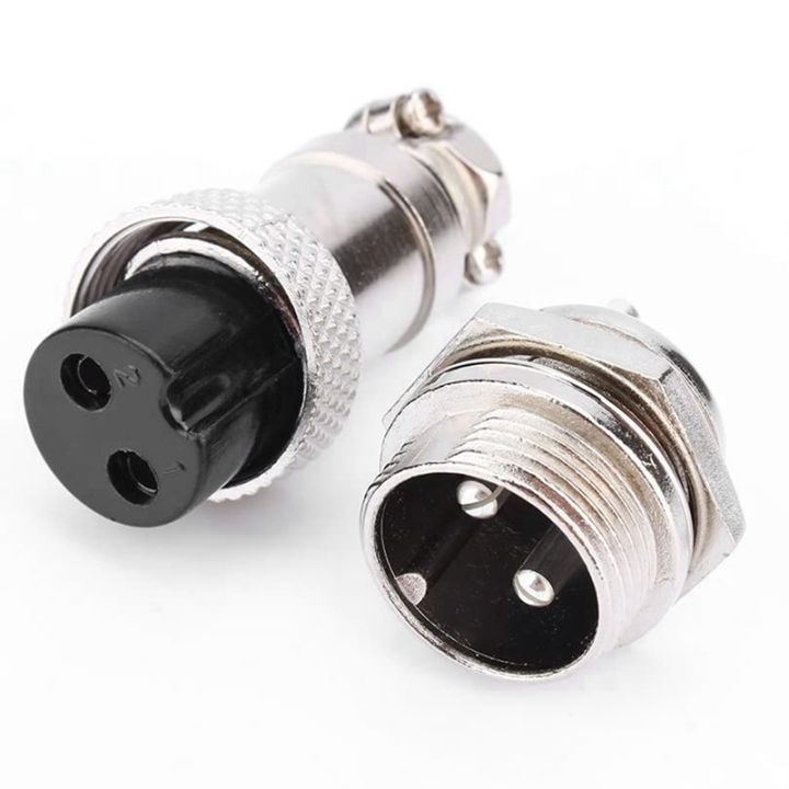 2X GX16 Aviation Connector 2-Pin 400V Screw Type Male and Female Butt ...