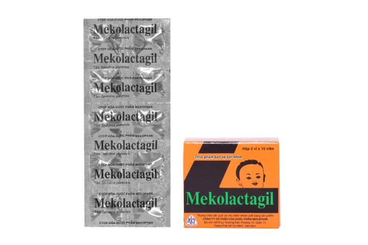 Viên uống làm tăng tiết lượng sữa Mekolactagil Hộp 20 viên - Mekophar - Tảo lợi sữa - spirulina