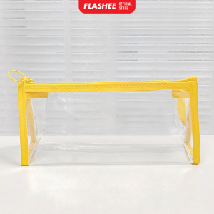 Flashee Kotak Pensil Bening Kapasitas Besar Multifungsi Pencis Case Bening Transparant Polos