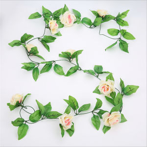 Bunga Rambat Palsu Juntai Plastik Imitasi Mawar Rose Artificial Dekorasi Dinding Minimalis BG183