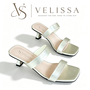 Giày sandal cao gót VELISSA mùa hè mới dành cho nữ với quai kép kiểu dáng thời trang dễ xỏ