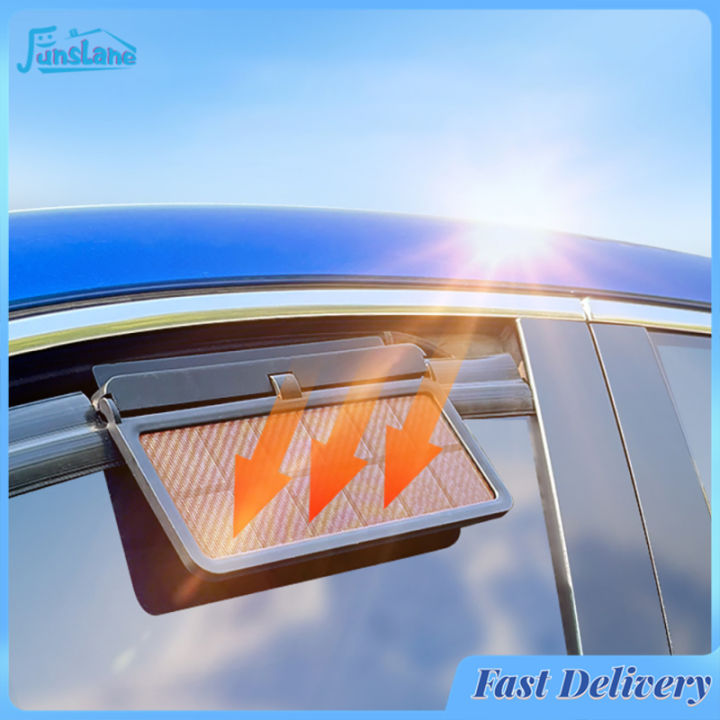 Car Solar Powered Exhaust Fan Car Window Exhaust Fan 180° Vehicle Ventilation Fan Car Radiator Cooling Fan Air Vent Cooler Ventilation System With