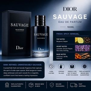 Dior Sauvage Eau de Parfum 100ml Men’s Perfume Fresh Spicy Woody Long-Lasting Fragrance