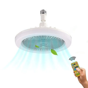 E27 Ceiling Fan with Light Small Ceiling Fan 3 Speed Mini Ceiling Fan with Remote Control