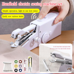 Handheld Electric Sewing Machine Portable Mini Sewing Machine Set/Home & Outdoor Use/Multifunction/Family Adults Students Handcraft Repair