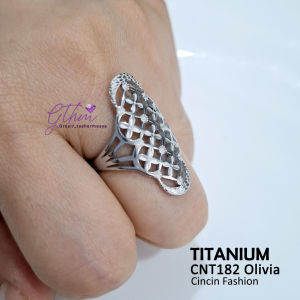 Cincin Wanita Dewasa Titanium Ori Buga Ukir Etnic Keren Elegan Perhiasan Fashion Stylish cocok dipakai kapan saja cnt182