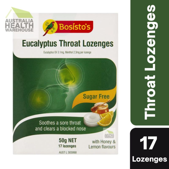 [Expiry 11/2025] Bosisto's Sugar Free Eucalyptus 17 Throat Lozenges