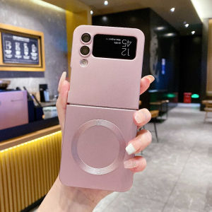 Soft Case Matte Magnetik Support Magsafe Wireless Charging Phone Case Silikon With Ring Lensa Kamera Kompatibel Untuk Samsung Z Flip 3 Z Flip 4
