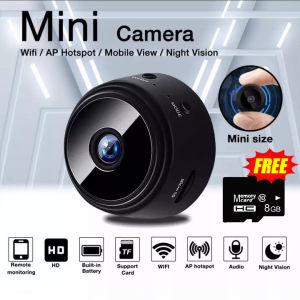 【With 8G SD Card】DELILAH Mini A9 Camera CCTV Surveillance Camera WifI 1080P HD Micro Voice Recorder CCTV Remote Control Spy Camera Hidden Mobile Detection Wireless Security Monitoring Wide Angle Small Night Vision Smart Monitor