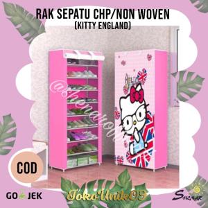 RAK SEPATU / KARTUN / KARAKTER / BERMOTIF / ANAK / RAK SUSUN RS 10 CHP - RAK SEPATU HELLO KITTY ENGLAND SHENAR