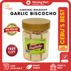 Garlic Biscocho in a Jar- Cebu Cardinal Bakeshop Special Delicacies (180 grams) l Cebus Original Best Toasted Bread Snacks and Pasalubong l Bite sized and Ready to Eat l HOT SALE