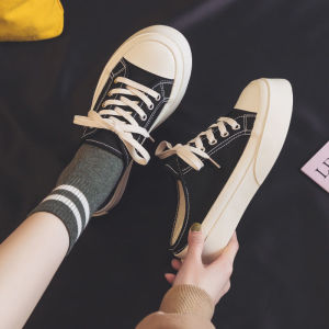 🔥ส่งจากในไทย🔥รองเท้าผ้าใบเปิดส้น รุ่นใหม่สไตล์เกาหลี ใส่ในวันสบายหน้าร้อน