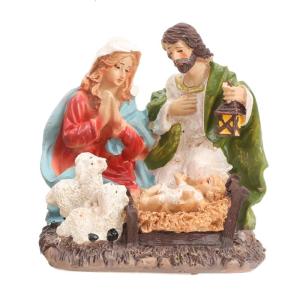 Detailed Holy Family Resins Statue Christmas Home Desktop Decors Religious Nativity Scene Figurine Shelf Ornament Gift