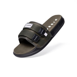 Hibro Ashes - Sandal Slide Double Strap Casual Slop Pria Wanita - Green Army Black