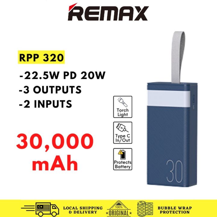 REMAX RPP-320 30000mAh Large Capacity High Speed 3 Outputs 2 Inputs 22 ...