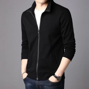 เสื้อแจ็คเก็ตผู้ชายคอปกตั้ง ดีไซน์เรียบง่าย แฟชั่น เหมาะสำหรับกิจกรรมกลางแจ้งและลำลอง