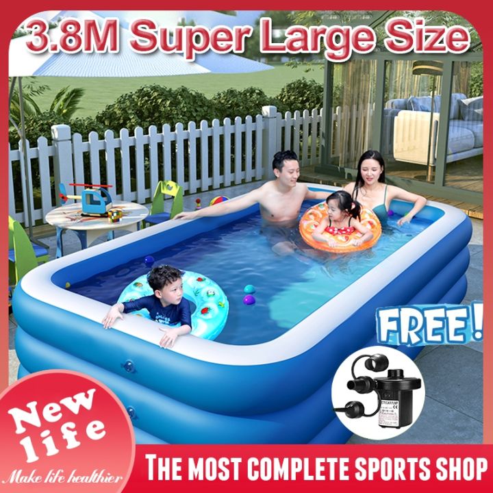 【COD】Inflatable Swimming Pool for Kids, Free Electric Air Pump, 300CM 3 ...