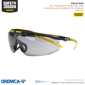 Safety Jogger PALO SUN Safety Glasses Dark UV400 EN ISO 16321 Impact-F ANSI Z87.1 Sunglasses