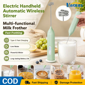 VIVOLILV 【Delivery from Manila】3 Speed Adjustable Mini Wireless Coffee Foam Maker 304 Stainless Steel Handheld Milk Frother Multifunctional Egg Beater