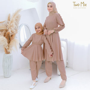 Setelan Gamis Couple Ibu Anak Perempuan - Stelan Baju Gamis Couple Ibu Anak Cewek 4358