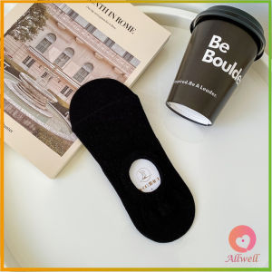 AllWell ถุงเท้าผู้หญิง วัสดุผ้าฝ้ายแท้ ซับเหงื่อดี สําหรับสุภาพสตรี Boat socks