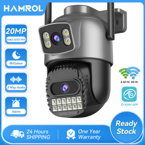 Hamrol 20MP 2.4GHz 5GHz PTZ WiFi Security Camera 15MP 10MP Two Way Audio Outdoor CCTV O-KAM App