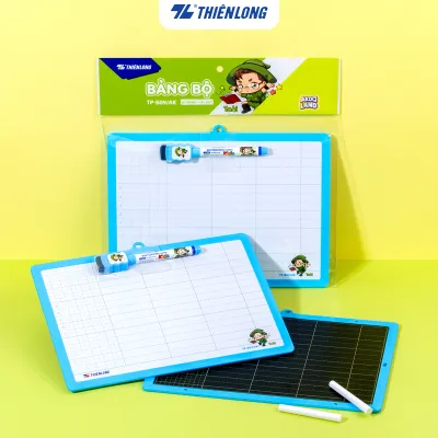 Bảng học sinh 2 mặt Thiên Long TP-B09/AK - Nhân vật Akooland thế giới học cụ thần kỳ có bút lông đi kèm tích hợp móc treo bảng
