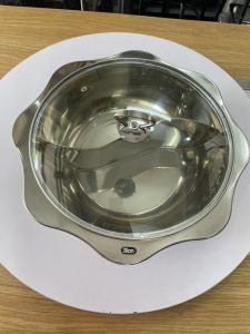 Nồi lẩu 2 ngăn nắp đậy nồi lẩu 2 ngăn bếp từ nồi inox 2 đáy nắp kính xoong lẩu bếp từ xoong inox 2 ngăn nắp đậy