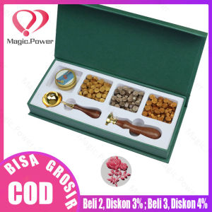 Retro Seal Wax Beads Set Handle DIY Wax Beads Scrapbook Stempel Sealing Lilin Segel Wax Stempel Undangan Stempel Pernikahan
