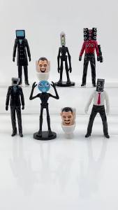 12Pcsset Skibidi Toilet Model Toy Figure Set Home Desktop Decoration Game Character Doll Fans Collectible Items Kids s Gift
