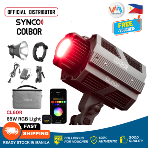 Synco - COLBOR CL60R RGB COB LED Monolight Video Light 65W RGB LED Light for Outdoor Studio Recording Photography Photoshoot Portable Handheld Universal Bowens Mount Video Light Accessories VMI Direct