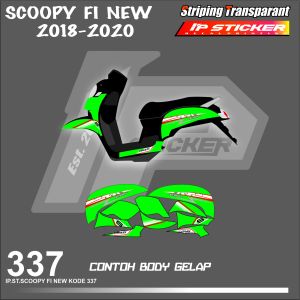 SCOOPY FI NEW 2018-2020 (COD) STIKER STRIPING MOTOR HONDA SCOOPY FI NEW HOLOGRAM DAN TRANSPARAN
