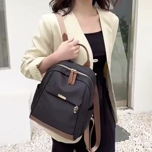 Fashion High Quality Solid Color Note Nylon Ladies Backpack Schoolbag Casual Bag #3081